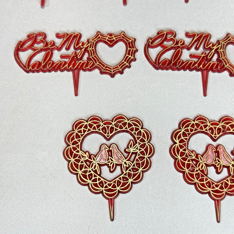 10 Vintage Valentines Day Cupcake Picks Decorations 1970s Made in Hong Kong gallery