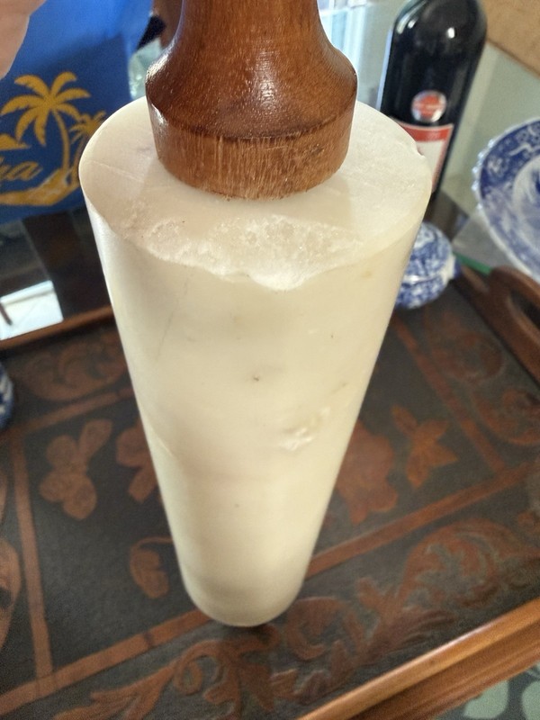 Vintage Marble Rolling Pin w/ Wooden Handles gallery