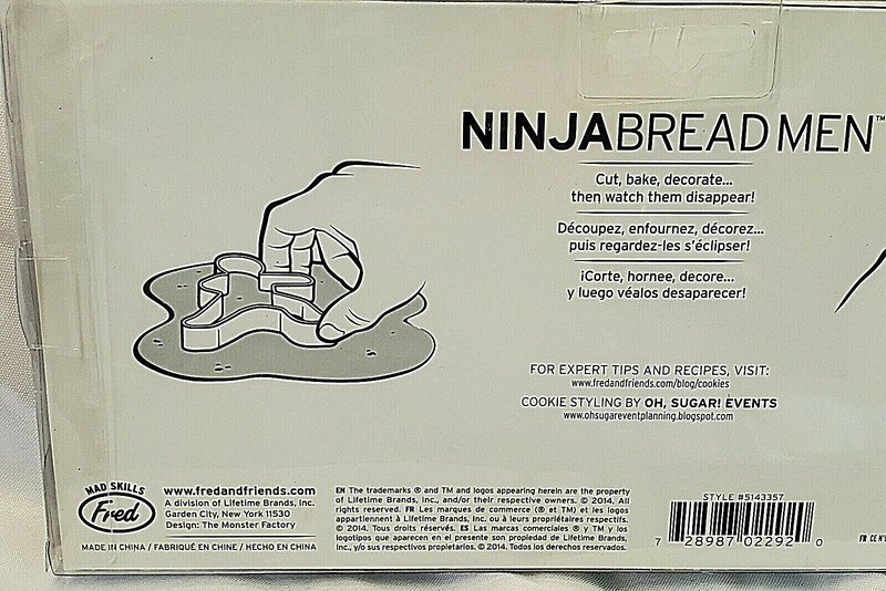 FRED NINJABREAD MEN NINJA COOKIE CUTTERS SET OF 3 FUN KARATE BAKING KIDS PARTY gallery
