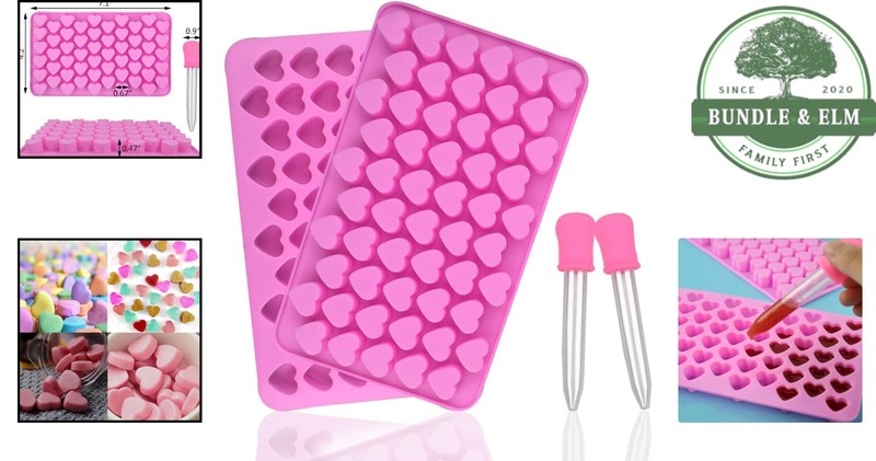 BPA Free Mini Heart Silicone Molds for Baking Candies, Chocolates, and Jellies gallery