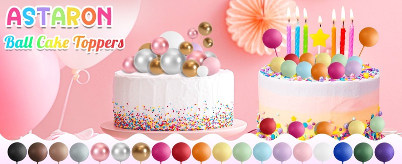 20 Pcs Ball Cake Topper Decorations Mini Balloons Cake Topper Sticks Hot Pink gallery
