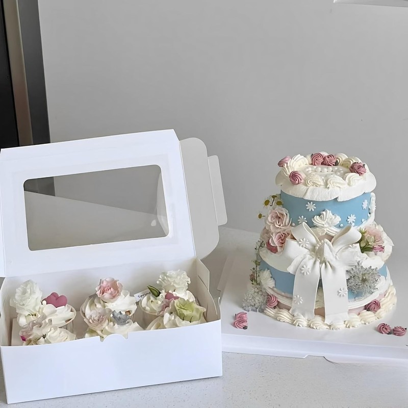8X6X2.5In 20Pcs White Cookie Boxes with Window, Pastry Boxes for Gift Giving, Tr gallery