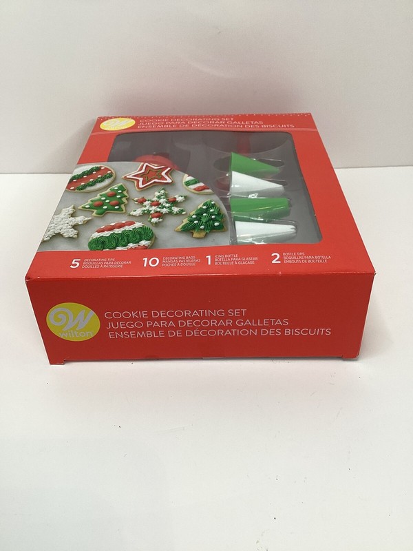 Wilton Cookie Decorating Holiday 5 Tips 9 Bags 1 Icing Bottle 2 Bottle Tips gallery