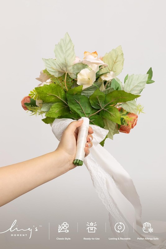 Ling'S Moment Lings Moment Pink Artificial Wedding Flower Bouquets For gallery