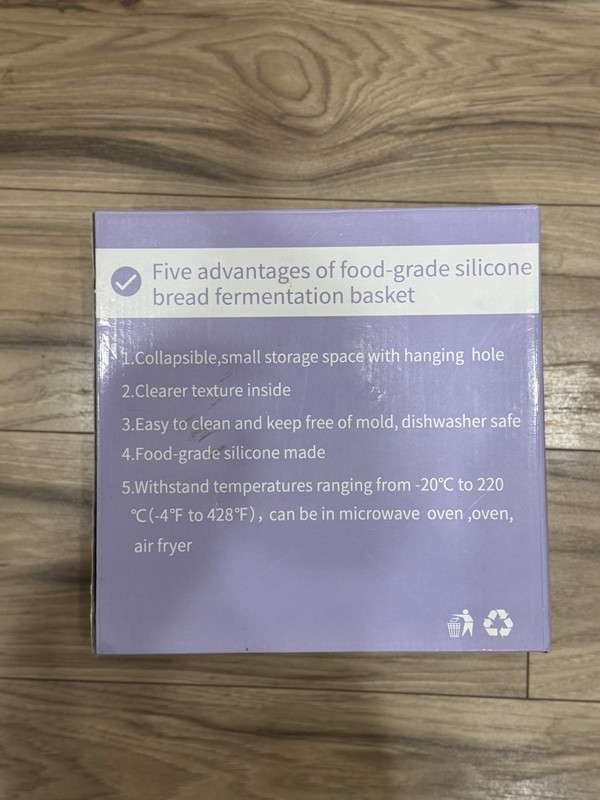 Collapsible Silicone Proofing Basket Purple Dishwasher Microwave Oven Safe NIB gallery