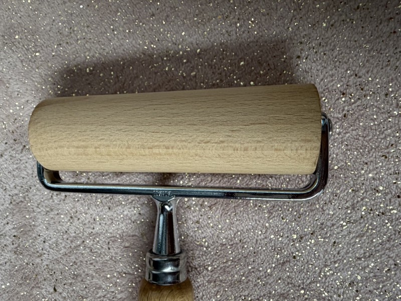 PAMPERED CHEF Dough Pizza Wooden Bakers Roller #1480 UNUSED Perfect Rolling Pin gallery