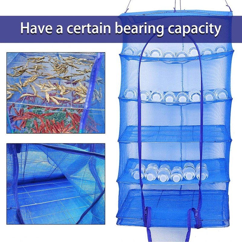 Hanging Drying Net Foldable Drying Rack Net Dryer 19.7"x19.7"x37.4" 6 Layer F... gallery