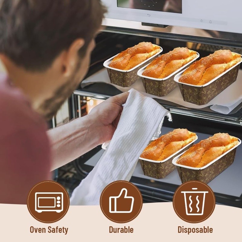 Disposable Loaf Pan Liners 50 Pack Baking Molds W/ Plastic Bags & Ties New gallery