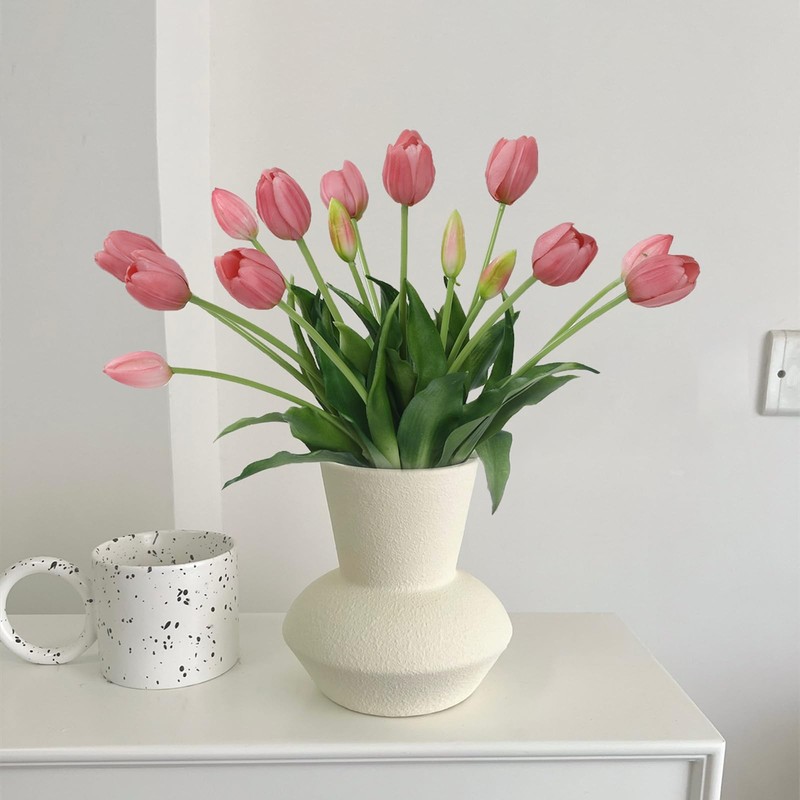 Linsie 15 Pcs Light Purple Artificial Tulips Fake Flowers Premium Latex gallery