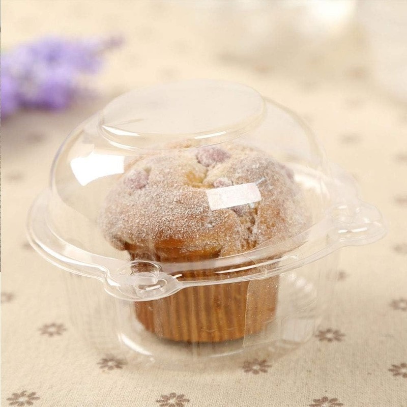 Cupcake Holders Individual,50 PC Cupcake Containers Disposable Clear Plastic ... gallery