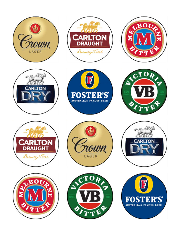 Beer Brands Edible Cupcake Toppers – Aussie & World Beer Wafer Cake Decorations gallery