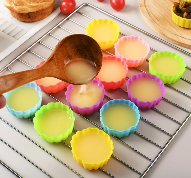 Reusable Silicone Baking Cups, 2 Inch Mini Size Silicone Cupcake Liners for baki gallery