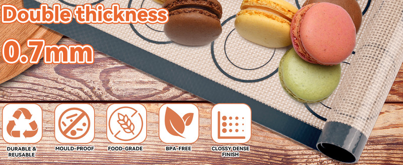 Silicone Baking Mat,Bread Baking Mats All-in-One Silicone Baking Mat Set - gallery