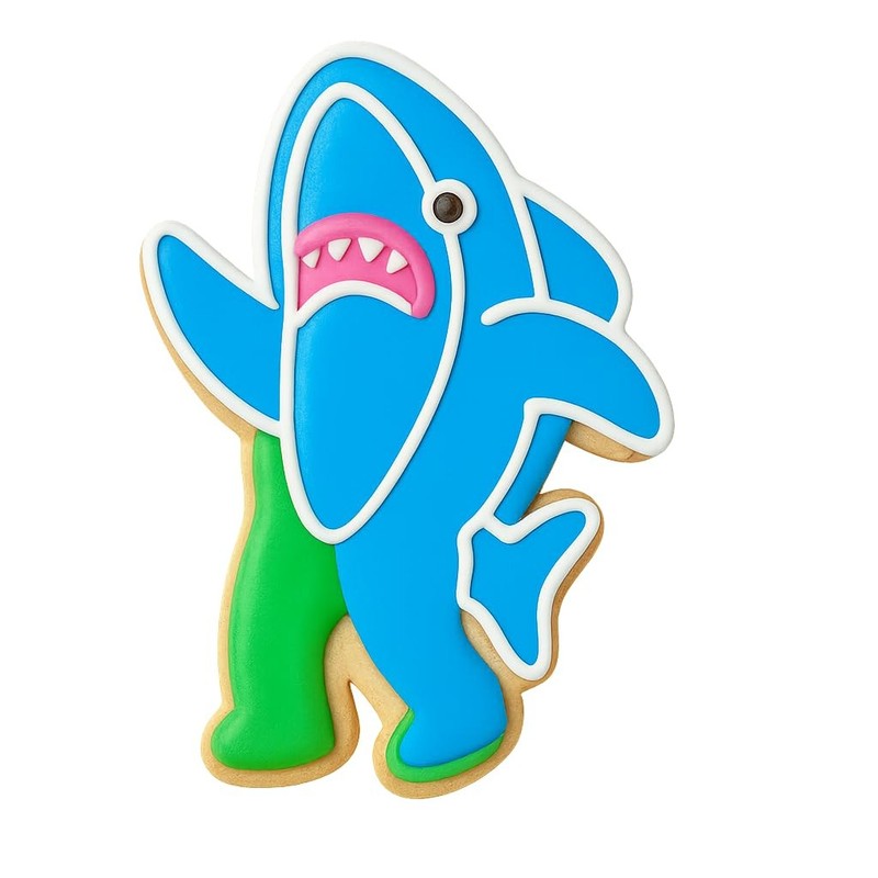 Inflatable Shark Costume Cookie Cutter & Stamp - 4x2.7" Fun Party Baking gallery