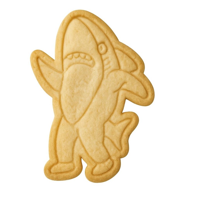 Inflatable Shark Costume Cookie Cutter & Stamp - 4x2.7" Fun Party Baking gallery