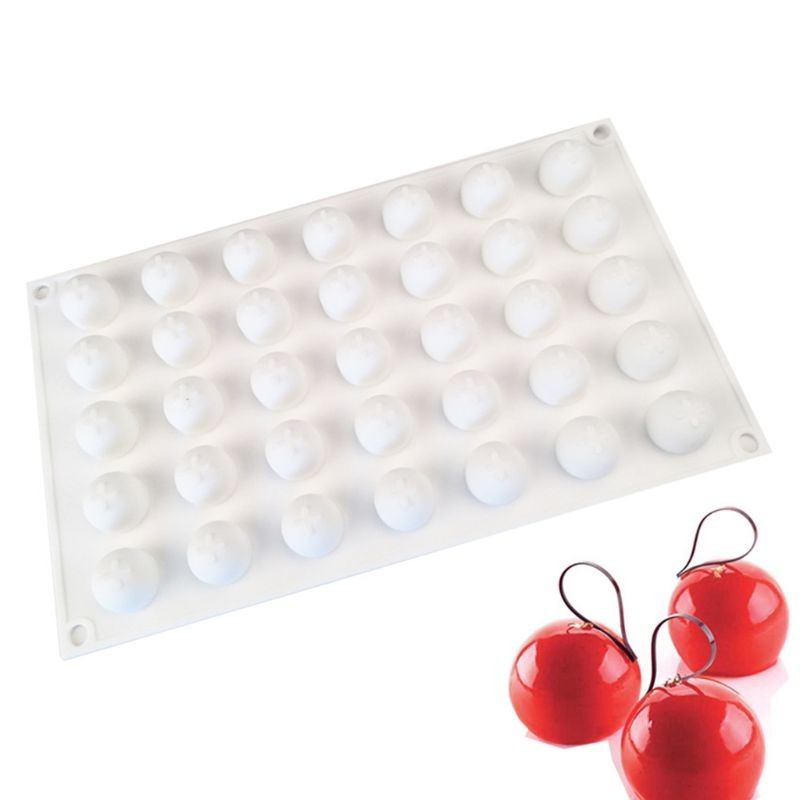35 Cavity 3D Round Sphere Ball Silicone Mold Cake Decorating Mousse Dessert Past gallery