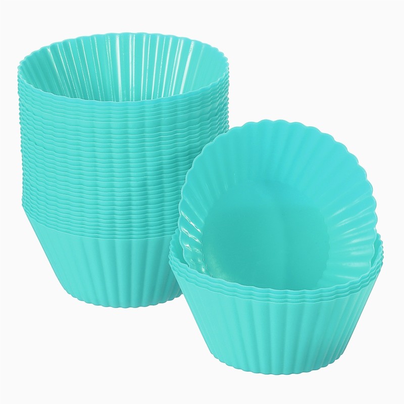 36 Pcs Mint Green Silicone Cupcake Liners Non-Stick Baking Cup for Baking