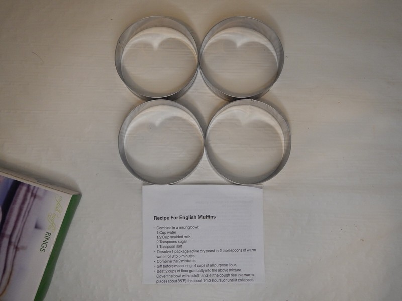 English Muffin Rings Set of 4 Fox Run Tin-Plated Steel 3.75” Round NIP gallery