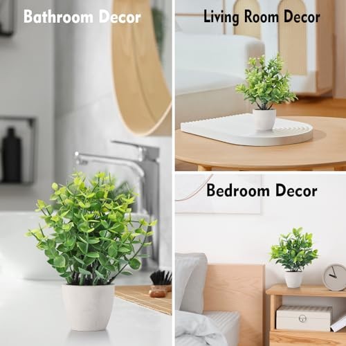 4 Pack Fake Plants Ceramic Mini Artificial Greenery Potted Plants for White gallery