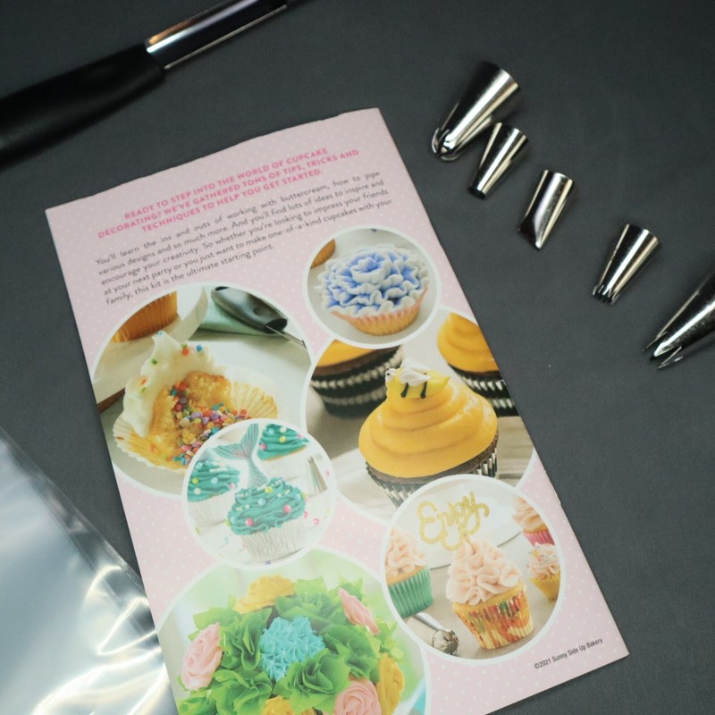 Cake Decorating Sunny Side Up Tips/bags 5 tips, tool & 10 bags, instruction book gallery