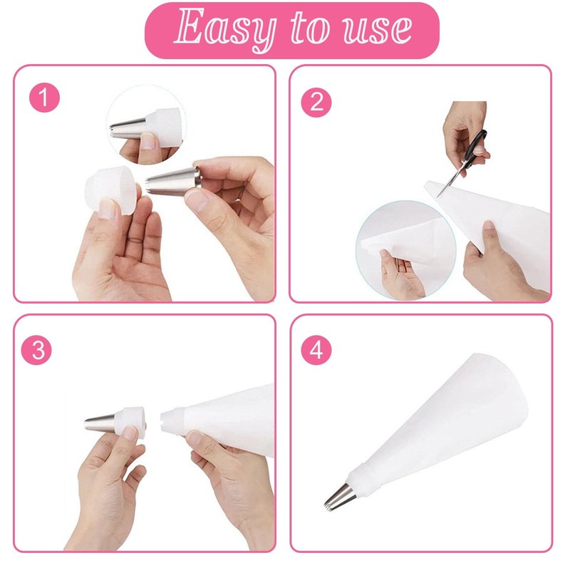 Reusable Piping Bags and Tips Set - 16inch Pastry Bags for Cake Decorating, C... gallery