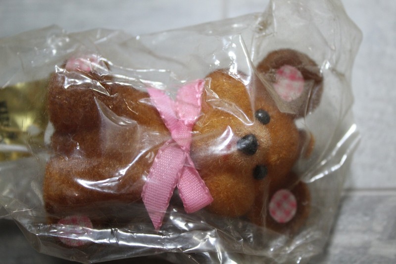 Vintage Lot of 6 Flocked Bear Rabbit Floral Picks gallery