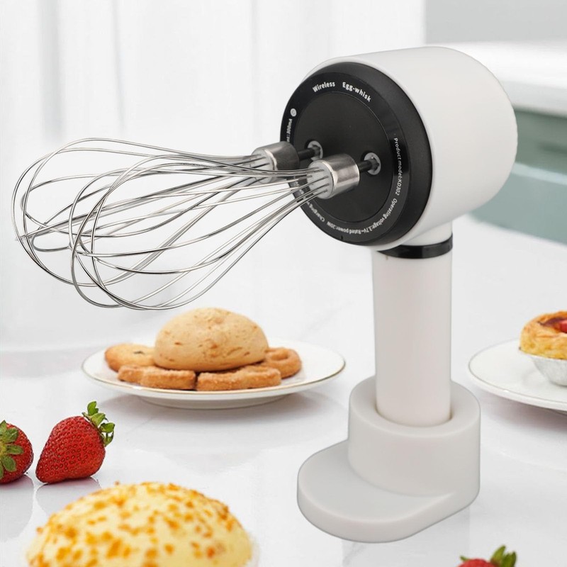 Cordless Electric Hand Mixer Dual Whisk Hand Mixer, Stainless Steel USB Recha... gallery