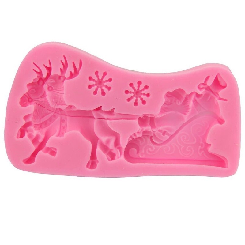 Silicon Christmas Santa Claus Elk Shape Fondant Chocolate Sugar Craft Clay DIY gallery