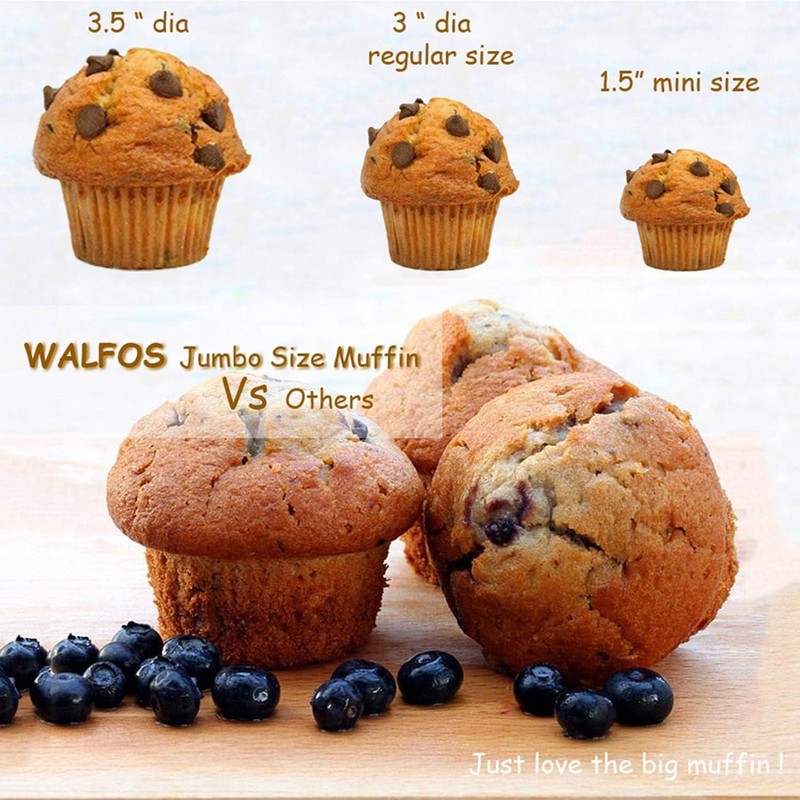 Walfos Silicone Texas 1 Pc: 6 Cups, Jumbo, Jumbo Muffin Pan (6Cup, 1Piece) gallery