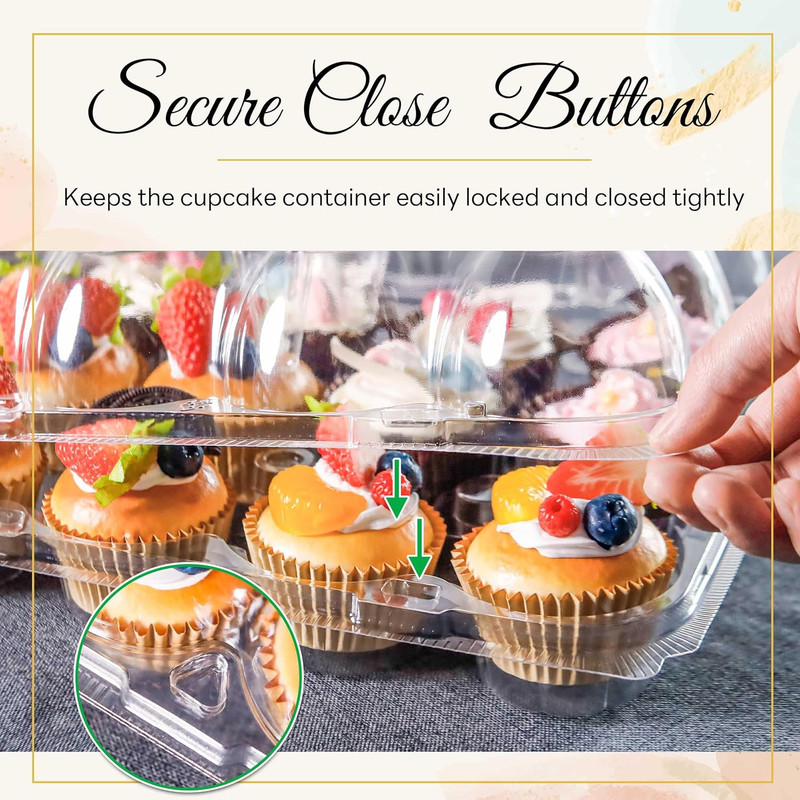 12 Count Cupcake Containers 6 Pack Cupcake Holders Plastic Clear Reusable Cupcak gallery