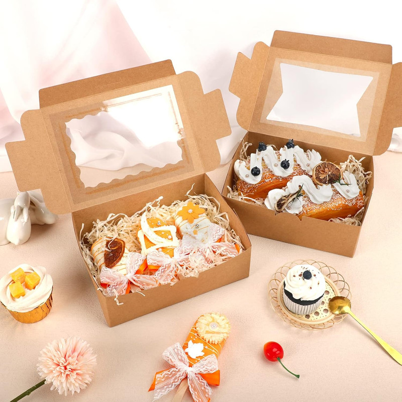 32Pcs Cookie Boxes, 8X6X2.5 Bakery Boxes with Window 3 Styles, for Chocolate ... gallery