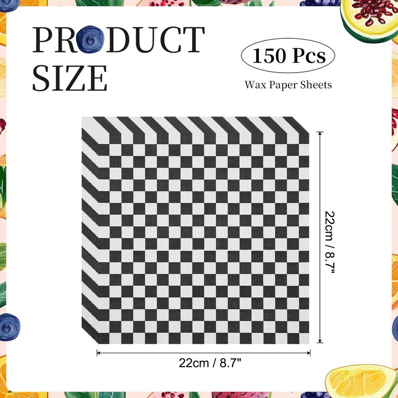 150 Sheets Oiled Paper 8.7x8.7" Black Plaid Wrap gallery