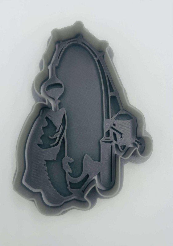 Fishing Rod & Fish Cookie Cutter & Stamp – Sugar Cookie – Multiple sizes