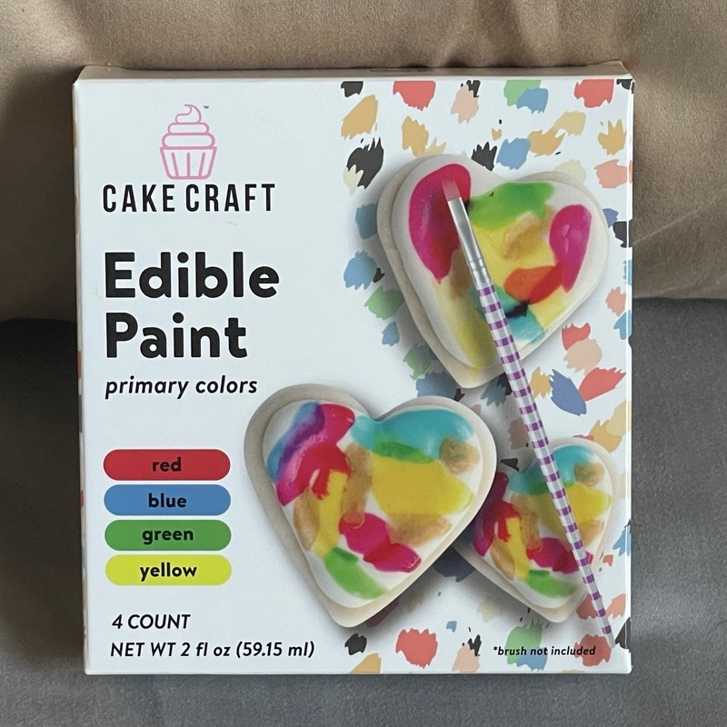 Cake Craft Edible Paint Primary Colors 4 Count Red Blue Green Yellow