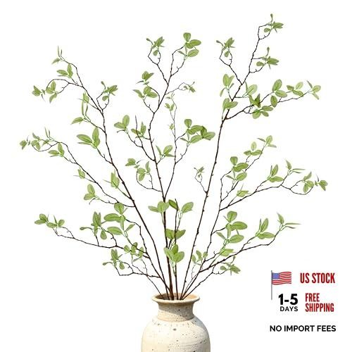 3 Pcs Artificial Eucalyptus Stems – 43 Inch Long Faux Eucalyptus Branches