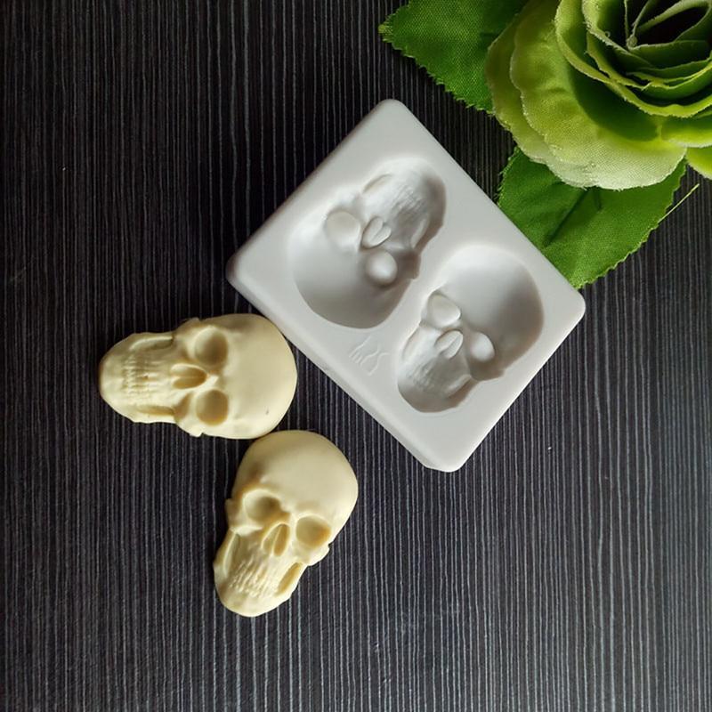 Mini Skull 3D Skeleton Silicone Mold Candle Chocolate Polymer Clay Soap Wax gallery