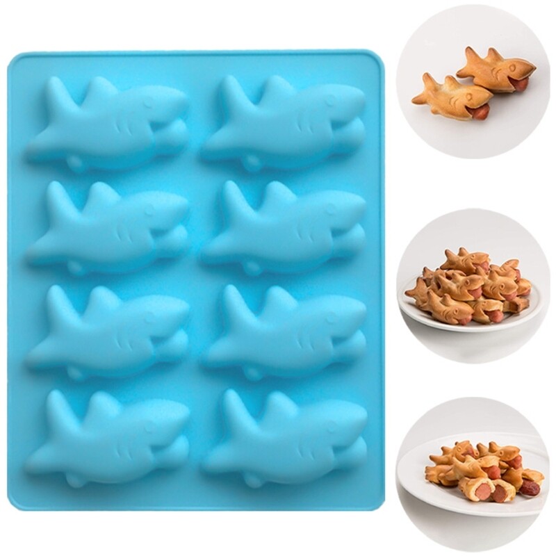 8-Cavity Shark Shaped Silicone Resin Mold 3D Fondant Mould Baking DIY Supplies gallery