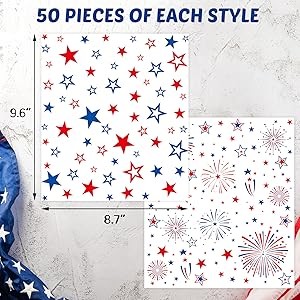 4th of July Wax Paper Sheet 100PCS Firework Parchment Paper gallery