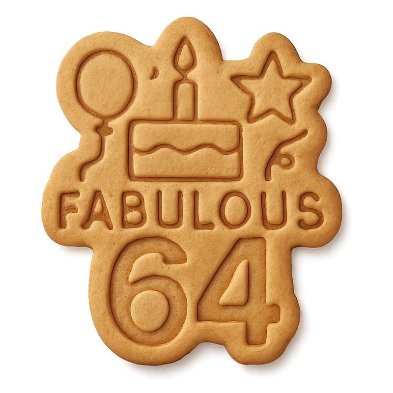 Fabulous 64 Abstract Cookie Cutter & Stamp, Fondant & Clay – 4×3.2″