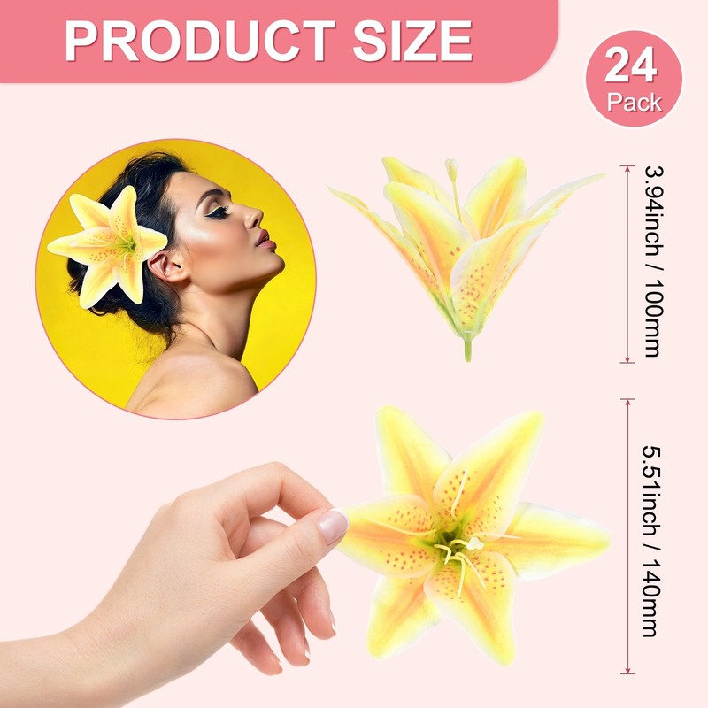 24-Pack Artificial Flowers Bulk, Light Yellow Fake Chrysanthemum Floral for DIY gallery