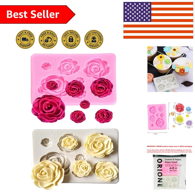Durable Rose Flower Cake Molds – 2PCS Set for Elegant Wedding Creations