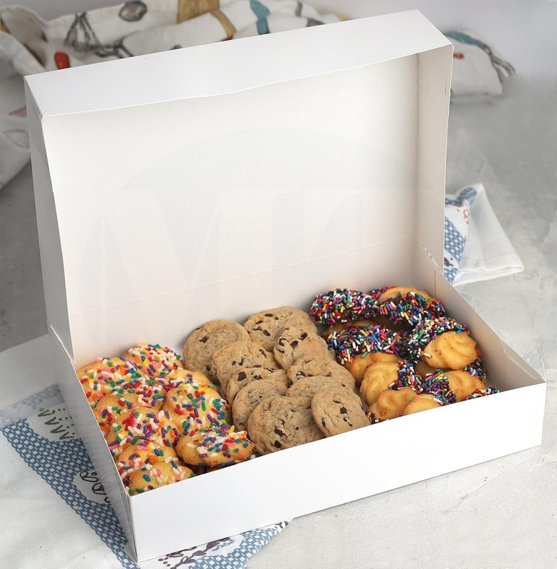MT Products White Cookie Boxes 12" x 8" x 2.25" - Bakery Boxes - Pack of 200 gallery