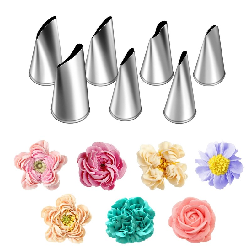 Fondant Rose Piping Tips Set, Stainless Steel Cake Decorating Pastry Tools, C…