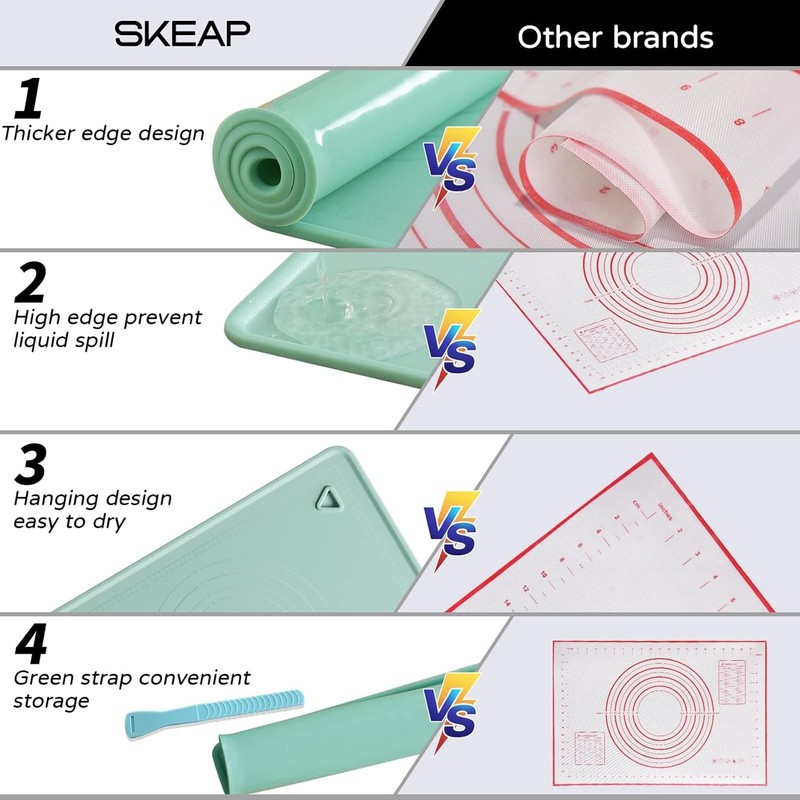 Silicone Baking Mat, 20"X28" Extra Large Non-stick Mat 28"L x 20"W gallery