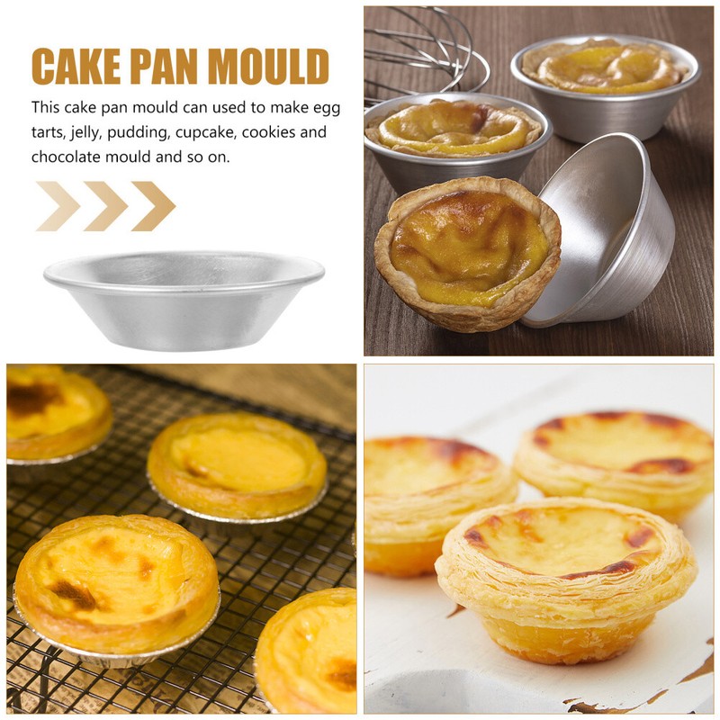 10PCS Chinese Egg Tart Dish Biscuit Canned Pudding Egg Tart Tray Egg Tart Pan gallery