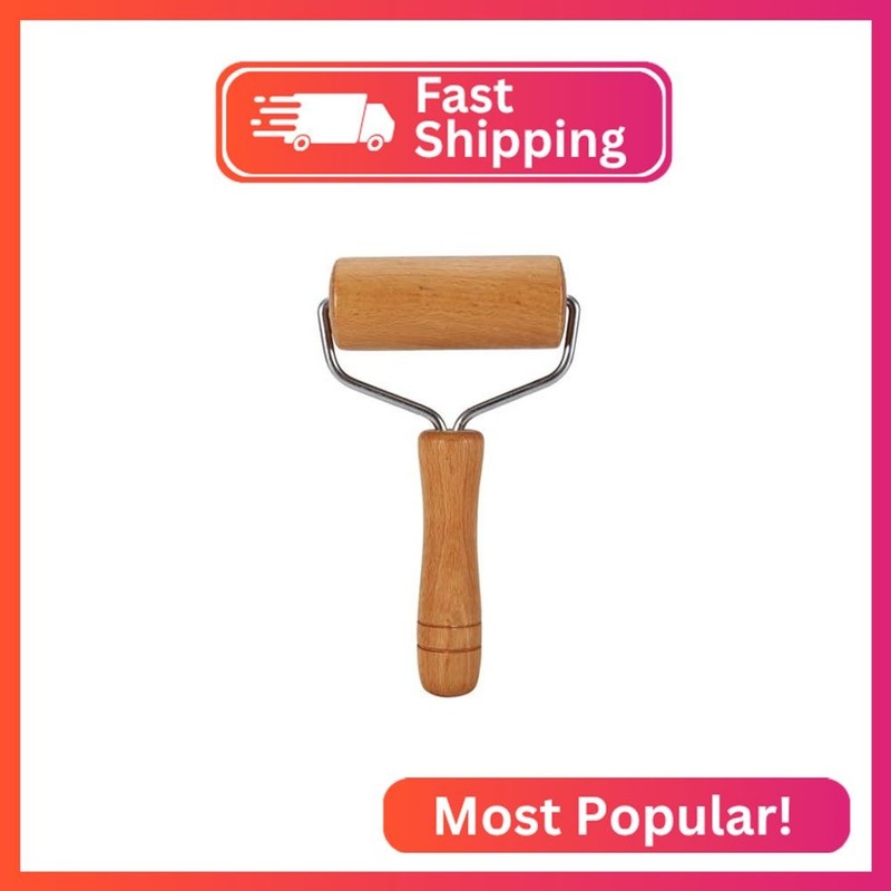 Kodrily Small Rolling Pin, Pizza Dough Roller, Non Stick Wood Pastry Roller, Kit