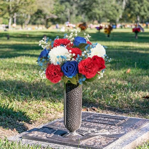 11PCS Red White and Blue Flowers Artificial Mixed Patriotic Red&white&blue gallery