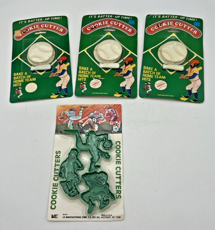 BATTER-UP BASEBALL COOKIE CUTTERS RED, SOX, YANKEES, DODGERS, SPORTS THEME