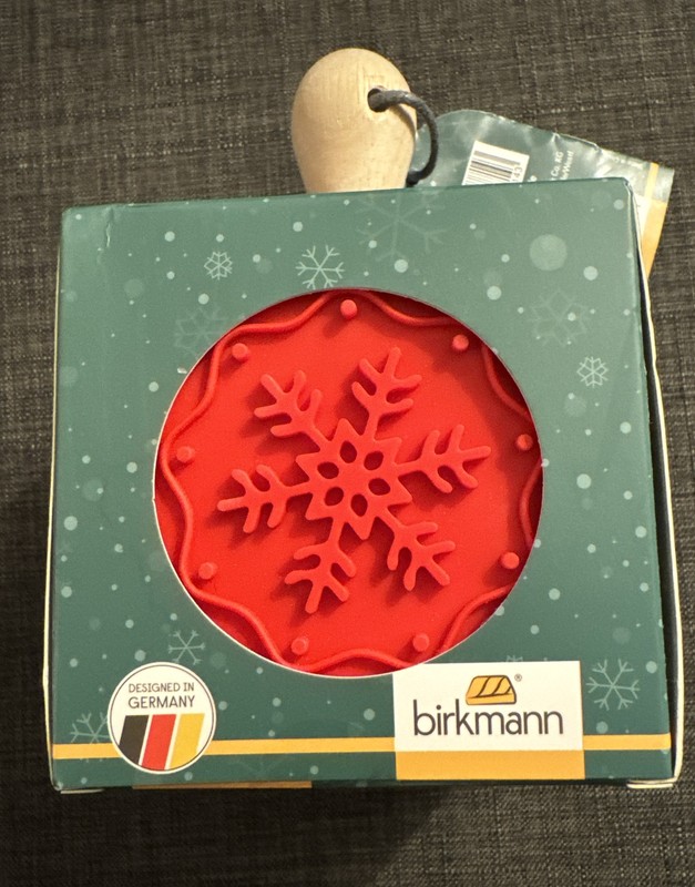 Birkmann Christmas Cookie Stamp Set 3 Snowflake Gingerbread Boy Merry Christmas