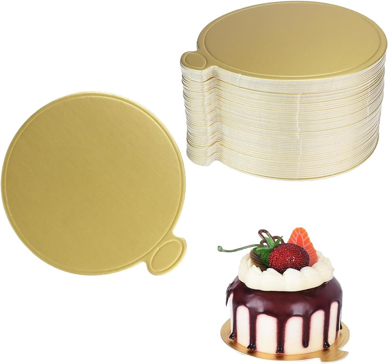 3.5 Inch Mini Cake Boards,50 Pcs Food-Graded Cake Base round Paper Cupcake Desse